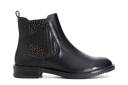 CafèNoir Donna Tronchetto elastico in pelle con dettaglio glitter C1EB1120 Nero/piombo